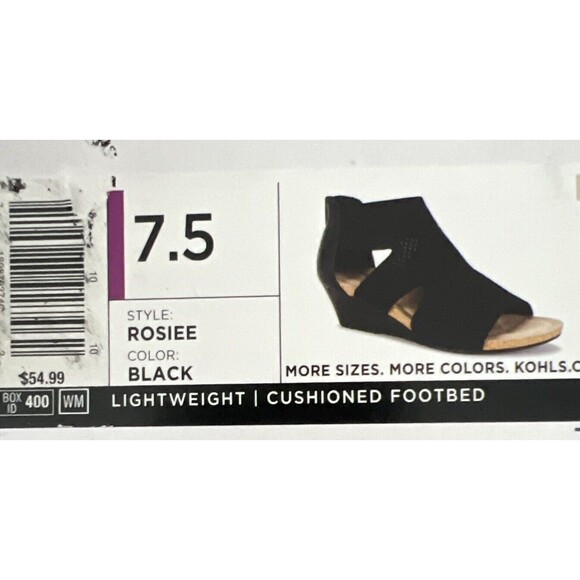 Croft & Barrow Women's Rosiee Zip Up Wedge Sandals Black Size 7.5 TEComfort NIB - Picture 12 of 12